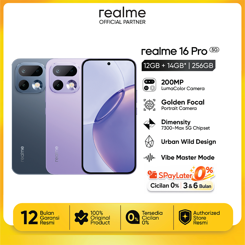 realme 16 Pro 5G 12GB+14GB*|256GB (200MP LumaColor Camera | Golden Focal Portrait Camera | Dimensity 7300-Max 5G Chipset | 7000mAh Titan Battery + 80W Ultra Charge)