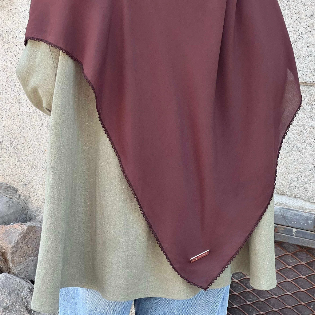 Lozy Hijab - Embroidery Khimar Bandana Lozy x Hamidah (Khiban Bahan Viscose Airis Tencel) - Gambar 3