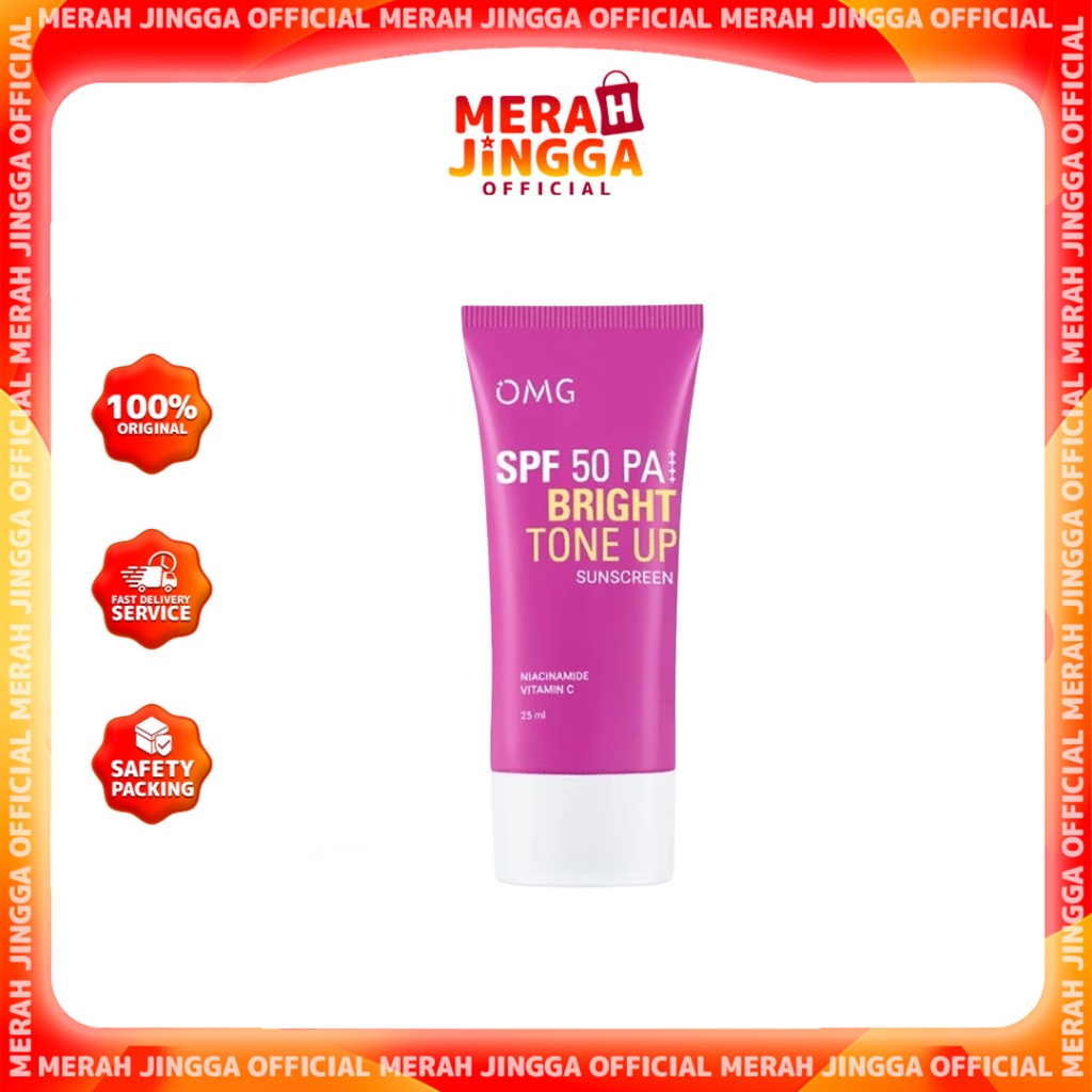 OMG Oh My Glow Bright Booster UV Barrier Sunscreen SPF 50 PA++++ / Merah Jingga Official