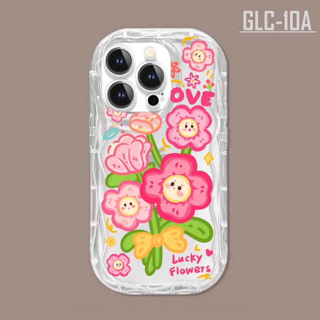 Casing Realme 12 5G Realme 12 Plus Realme 12 Pro Plus Realme 13 4G Realme 13 Pro Realme C20 Realme C11 2021 Realme C30 Realme C30S Realme C53 Realme C51 Realme C51S Realme C63 Case Lucky Flowers Pink Aesthetic Clear Case Anti Kuning Cute Kawaii GLC-10 - Gambar 2