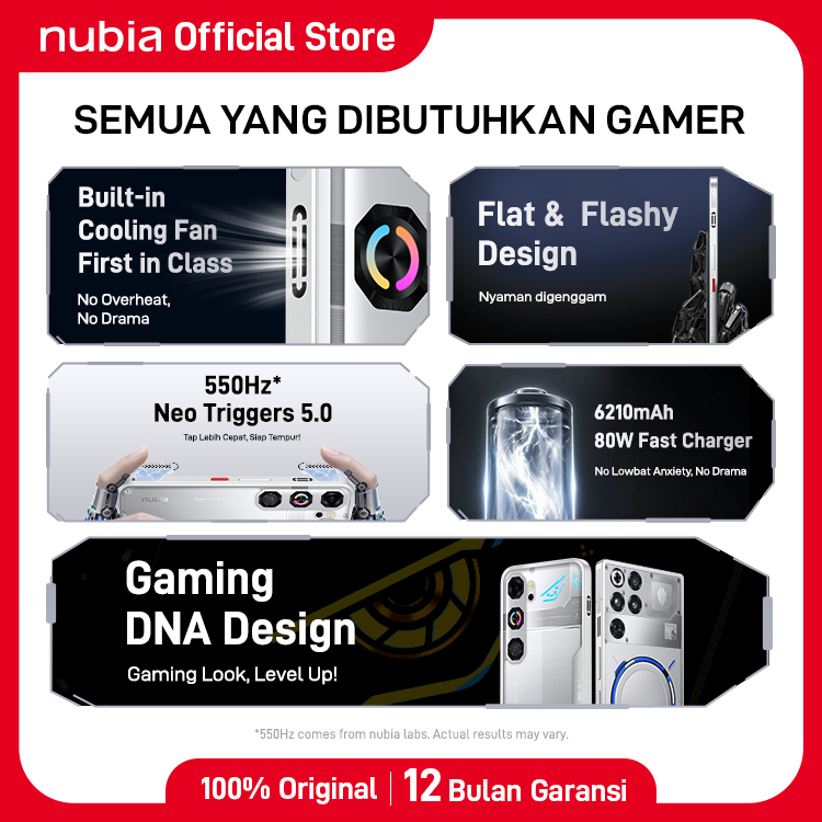 nubia Handphone Gaming Neo 5 GT 5G (8/256GB) (12/256GB) Baterai 6210mAh Super Fast Charging 80W Smartphone Garansi Resmi Official Store - Gambar 3