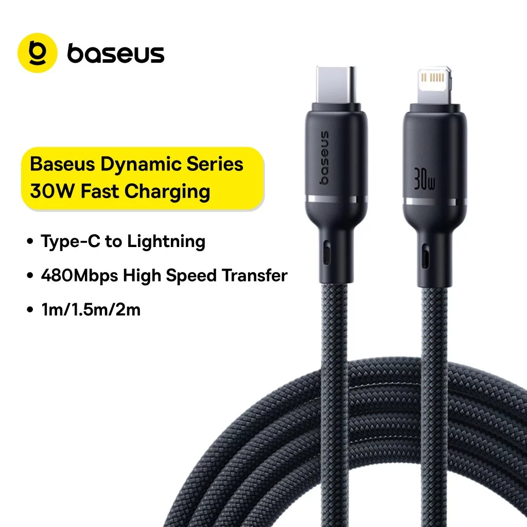Baseus Smooth Power 2.4A/30W/60W Fast Charging Cable For iPhone - Gambar 2