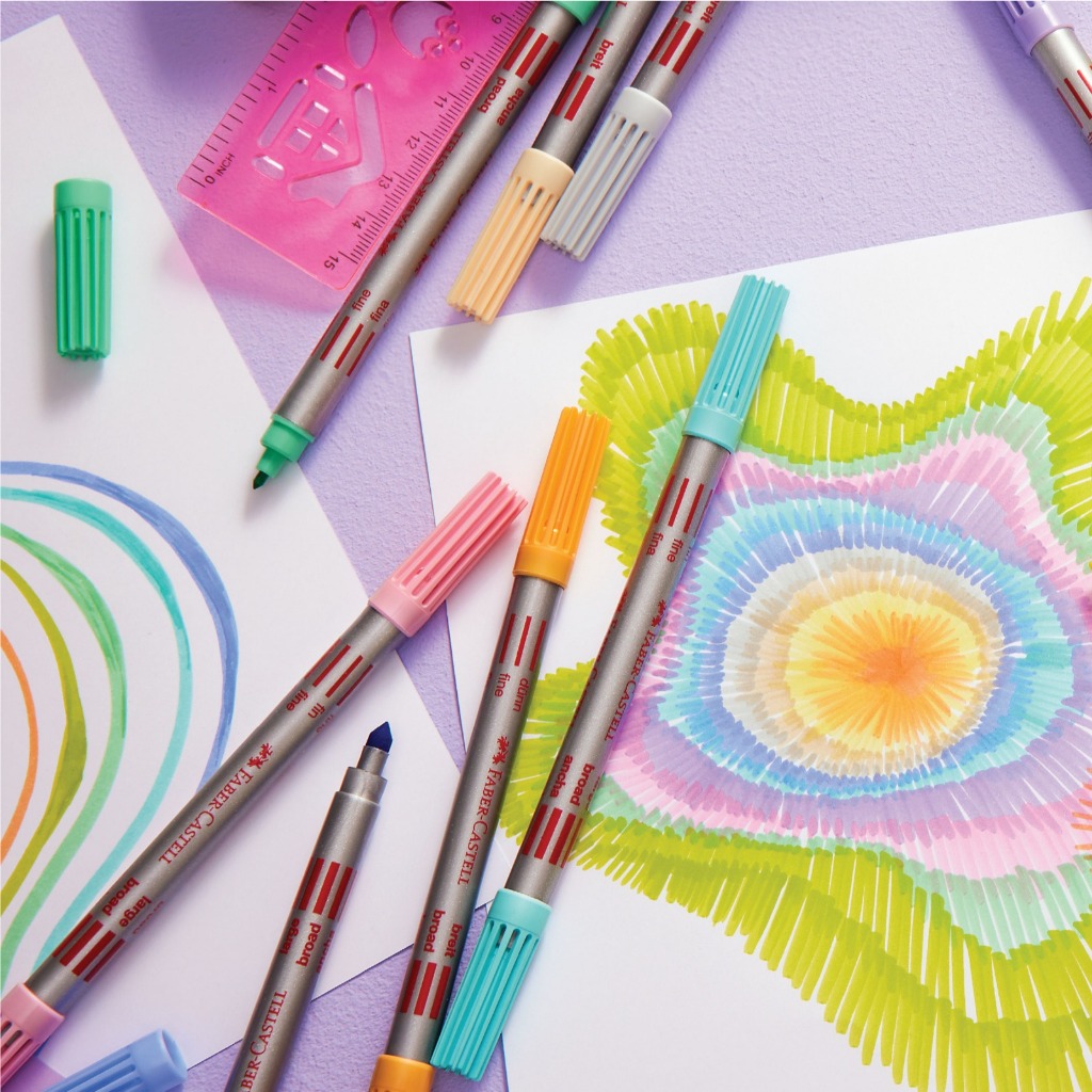 Faber-Castell DOUBLE ENDED FELT TIP PENS | 2 IN 1 MARKER PEN WARNA CERAH - Gambar 3