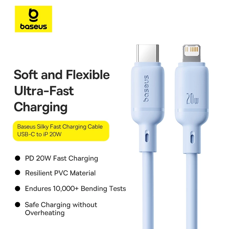 Baseus 20W Silky Series Fast Charging Cable Type-C to Lightning For iP