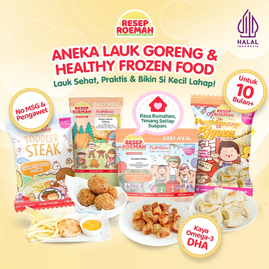 Aneka Lauk Goreng & Healthy Frozen Food By Resep Roemah - Nugget Bento Anak MPASI Toddler & Kids No MSG & Pengawet