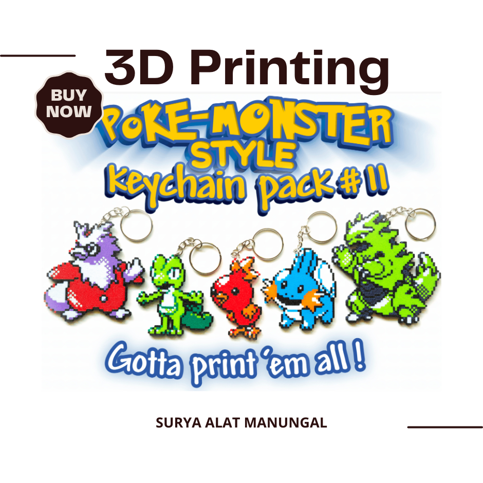Poke-monster Keychain Pack 11 Treeko, Mudkip | Shopee Singapore