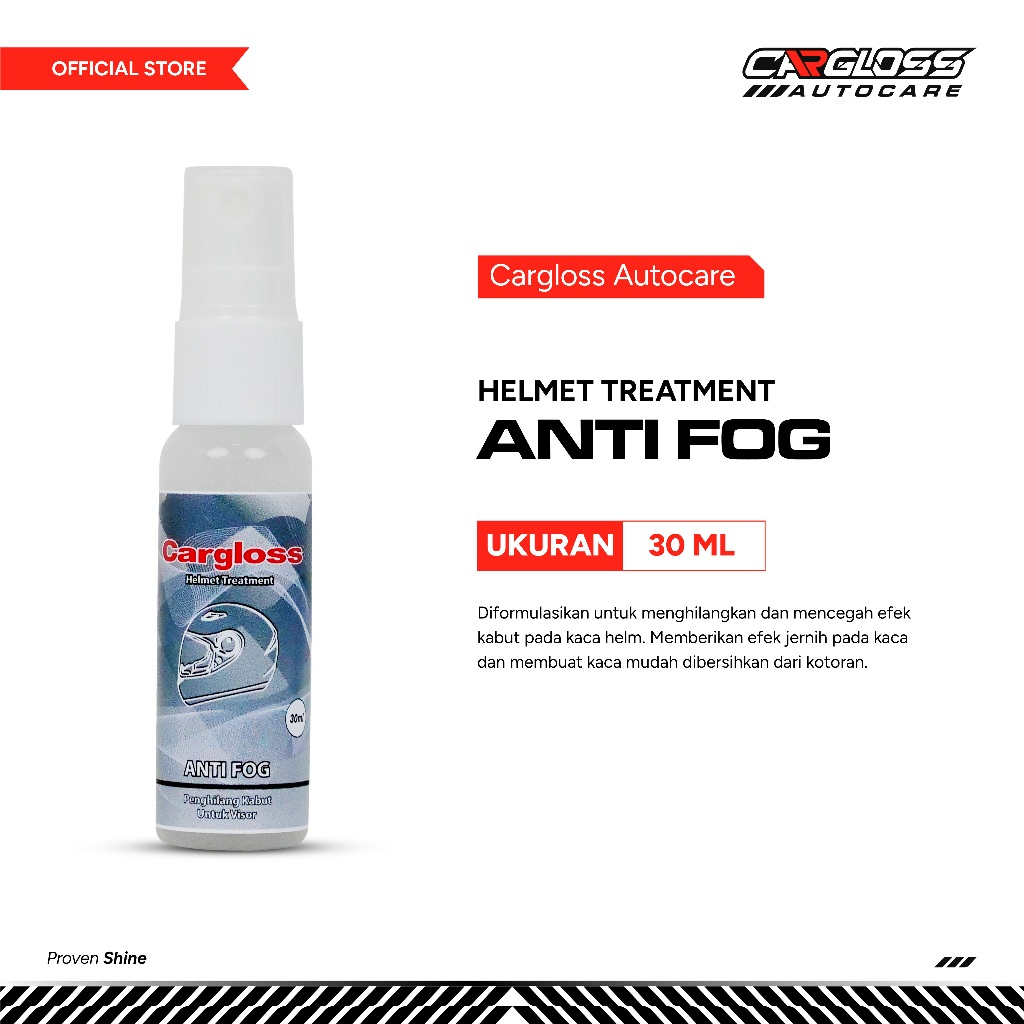 Cargloss Helmet Treatment - Anti Fog 30ml