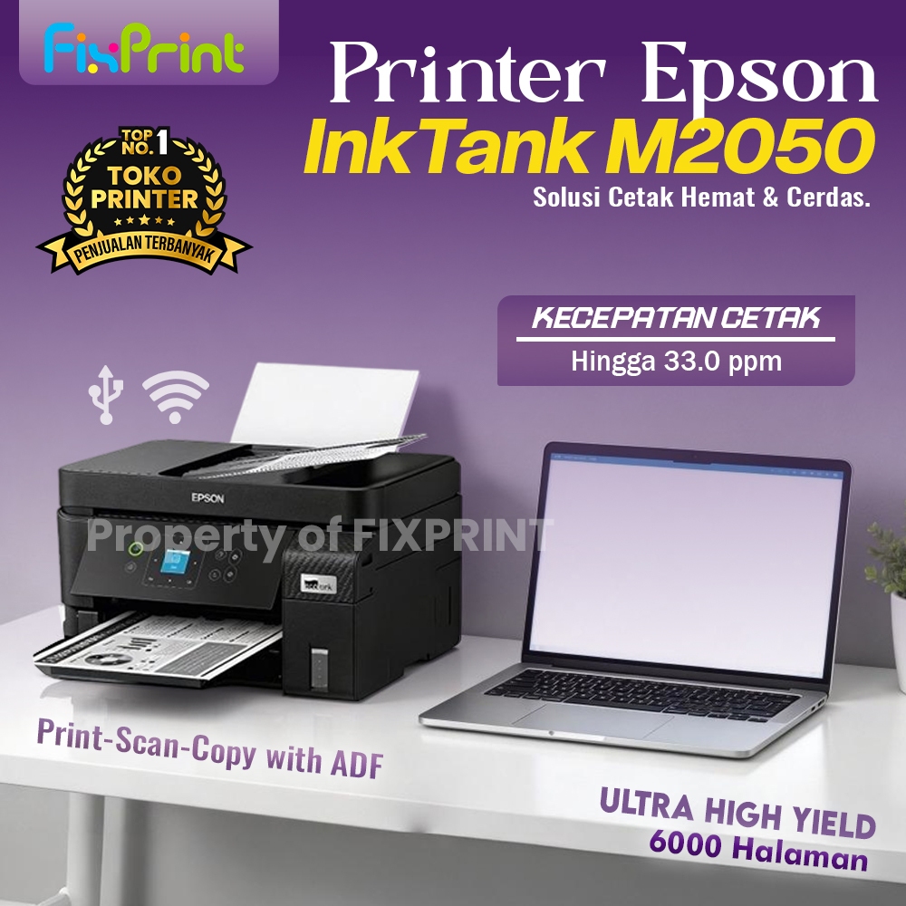 Printer Epson M2050 ADF M1050 LAN + Wireless Monochrome Print Ony Garansi Resmi