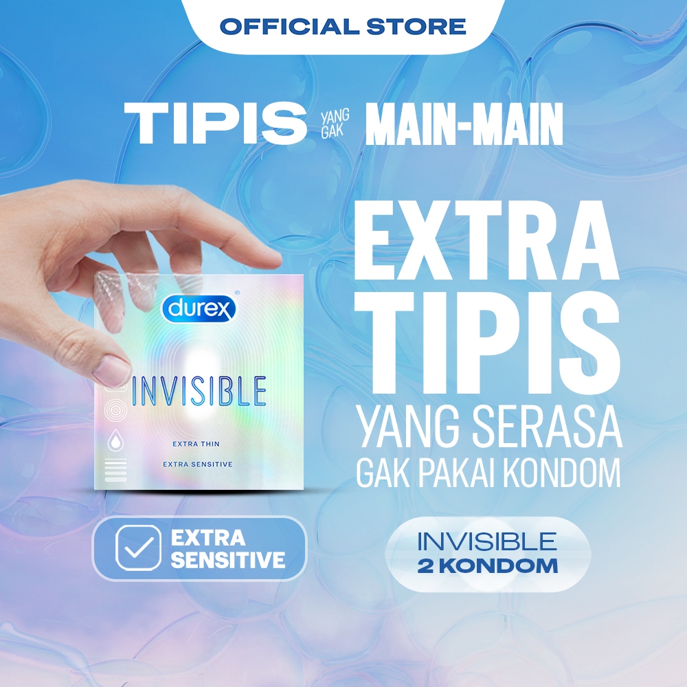 Durex Invisible Kondom Super Tipis Kondom Aman Pria 2s - Extra Thin Condom