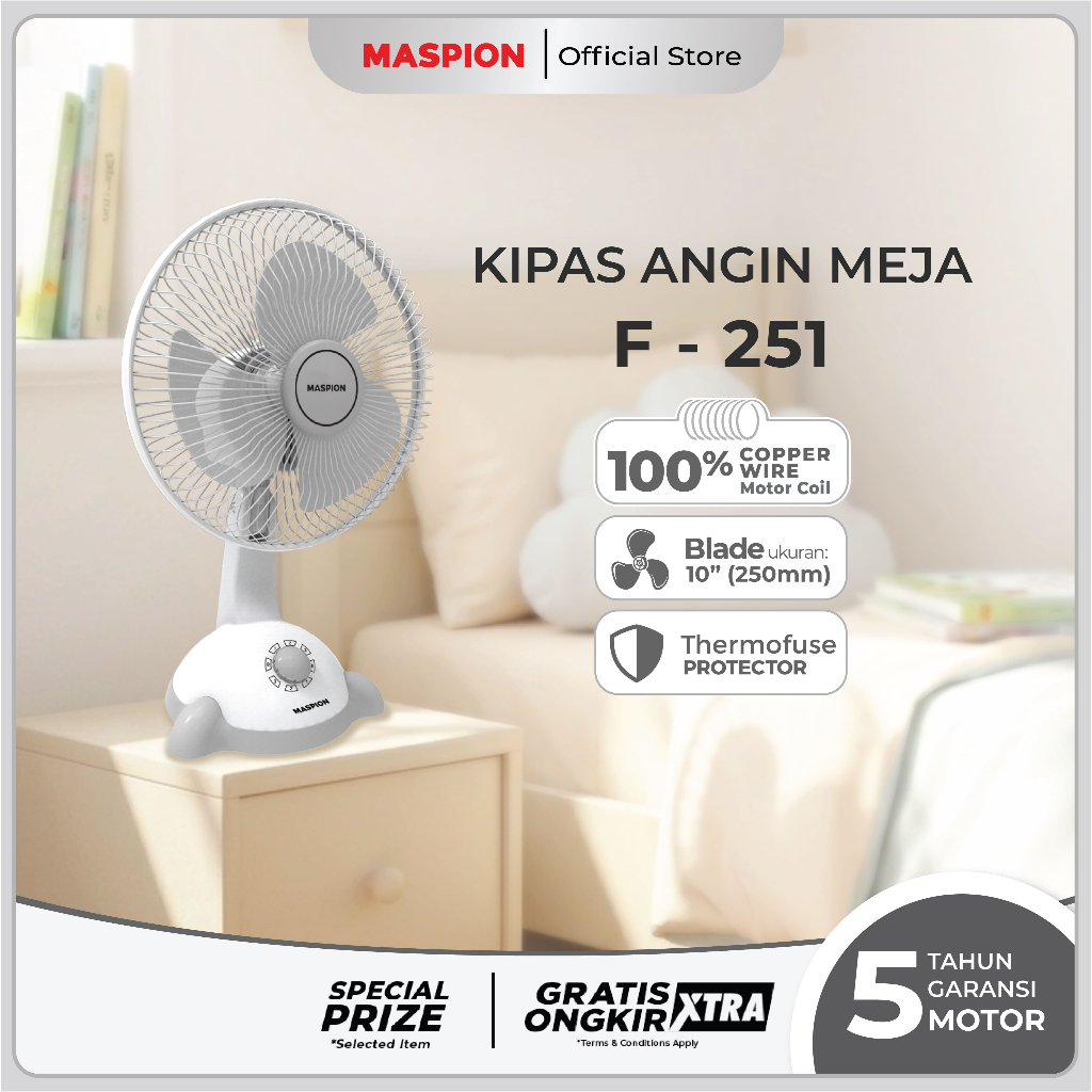 Maspion Kipas Angin Meja Desk Fan 10 Inch F-251
