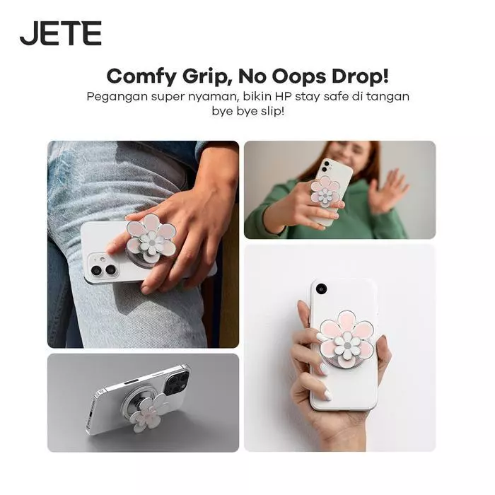 Griptok JETE Socket Pop Flower Blossom Magnetic Socket Handphone Universal Ring HP Stand Holder 60° Phone Grip Holder Iring Stand For Android For iPhone X XR 11 12 14 15 16 17 - Gambar 4