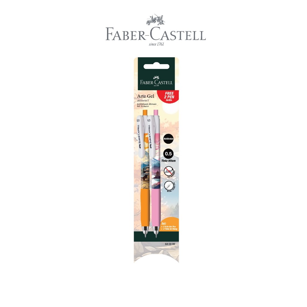 Faber-Castell Ballpoint Pen Pulpen Gel Set 2 Free 2 Refill