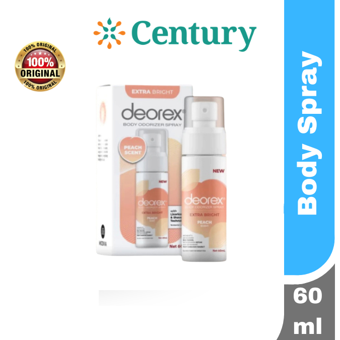 Deorex Body Odorize Spray 60 ml/ Deorex brightening body odorize spray/ Deorex peach body odorize spray