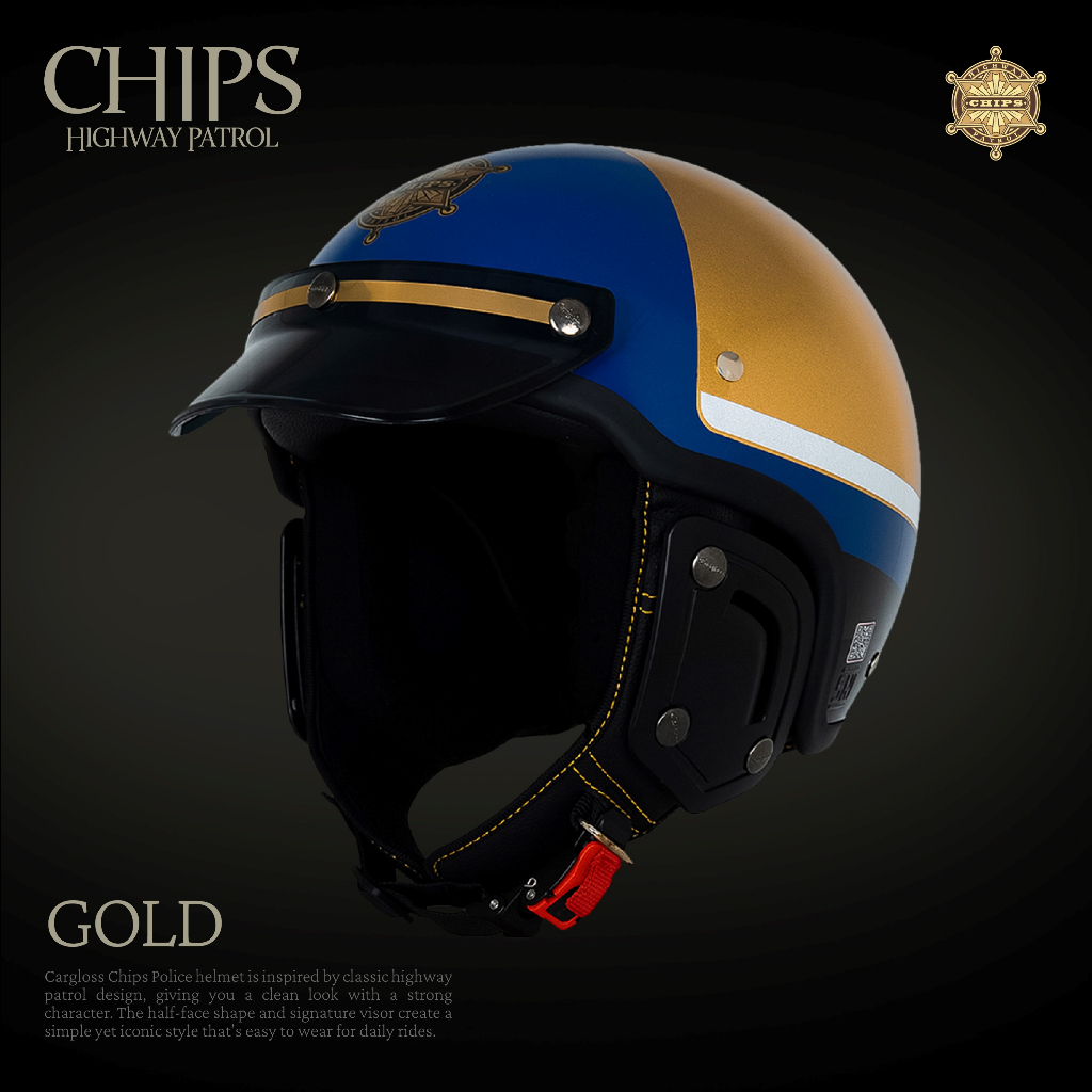 Cargloss CFS Chips Patrol Retro Helm Half Face - Gold
