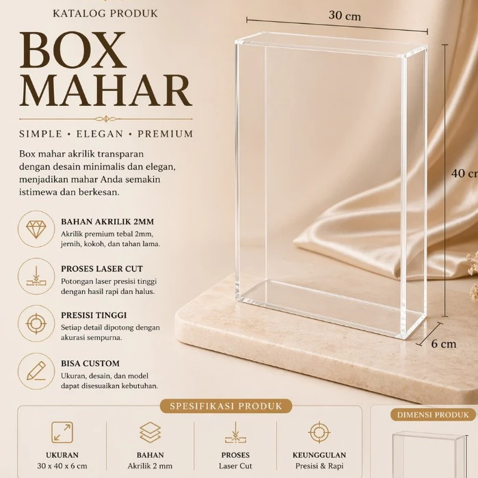 BOX AKRILIK FRAME MAHAR SLIDING FULL AKRILIK BENING
