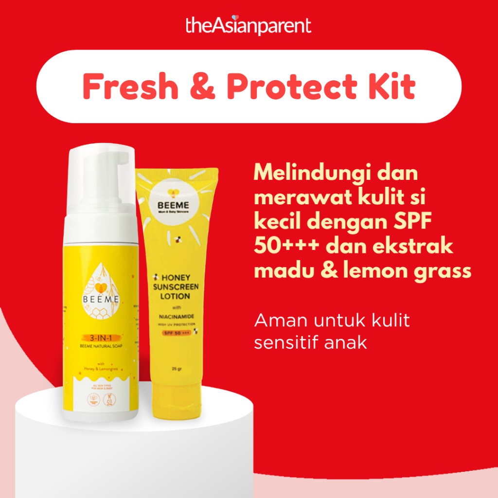 Paket Beeme Natural Soap 3 in 1 + Honey Sunscreen Lotion SPF 50+++ 25g / Beeme Baby Bundle Fresh & Protect Kit