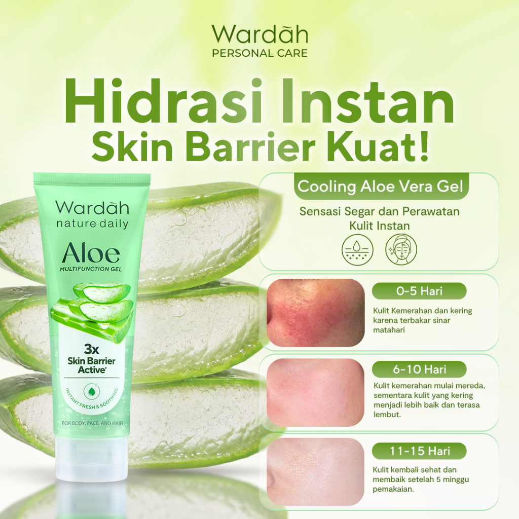 Wardah Nature Daily Aloe Multifunction Gel - Melembabkan dan Menenangkan - Multifungsi untuk Badan, Wajah, Kuku, dan Rambut - Personal Care - Gambar 4