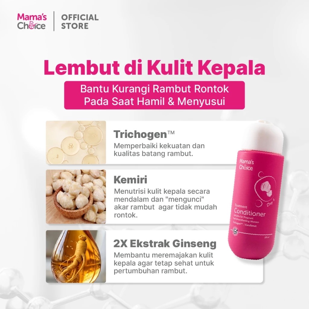 Conditioner Rambut Rontok Mama’s Choice Treatment Conditioner / Kondisioner Perawatan Rambut Rontok Ibu Hamil & Ibu Menyusui - Gambar 2