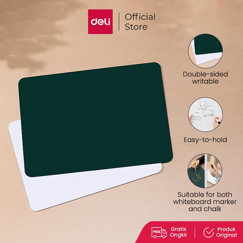 Deli I-Select Papan Tulis Mini Bisa Kapur dan Spidol / Multi-Purpose Mini Writing Board A4 UZ800