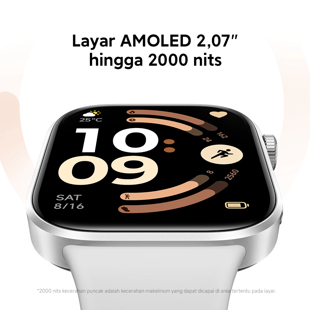 Xiaomi REDMI Watch 6 | Layar AMOLED 2,07" hingga 2000 nits | Bodi Ultra-tipis 9,9mm dengan Frame Aluminium Alloy | Baterai Tahan Hingga 24 Hari | Dual-band GPS & Tahan Air hingga 5ATM | Fitur Kesehatan Lengkap & 150+ Mode Olahraga [Xiaomi Official Store] - Gambar 3