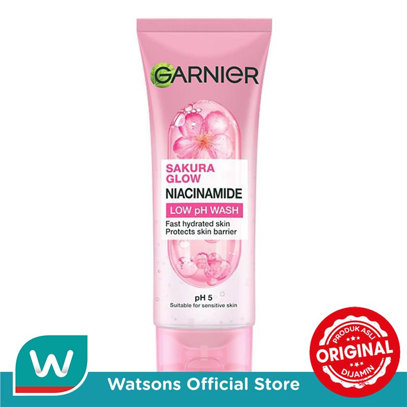 Garnier Sakura Glow Niacinamide Low pH Wash 100ml - Gambar 2