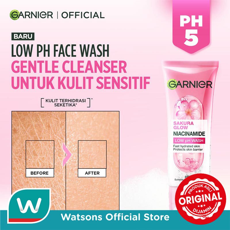 Garnier Sakura Glow Niacinamide Low pH Wash 100ml - Gambar 3