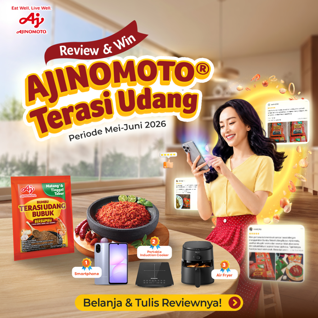 AJINOMOTO Terasi Udang Berbumbu 6G (15pcs) - Sudah Matang Tinggal Tabur - Gambar 2