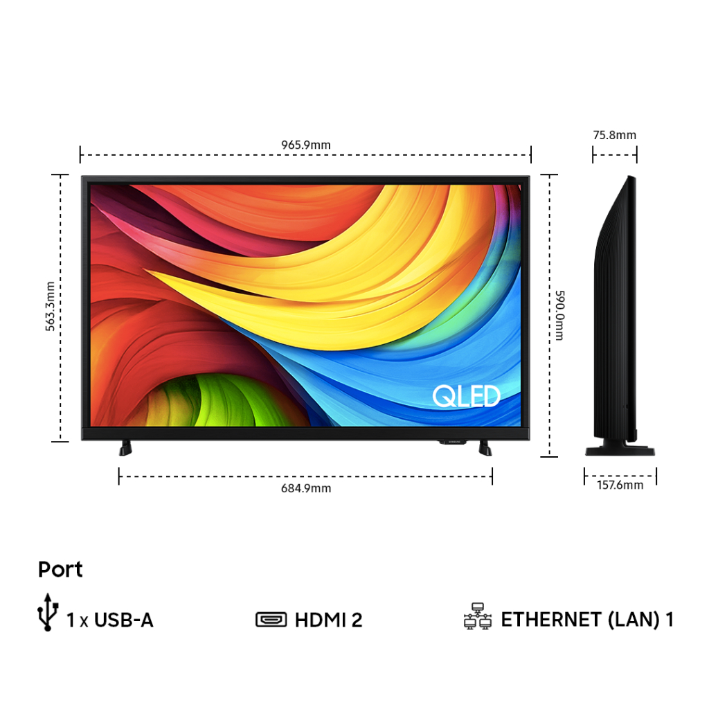 Samsung 43" QLED Q5F Smart TV / QA43Q5FAAKXXD - Gambar 2