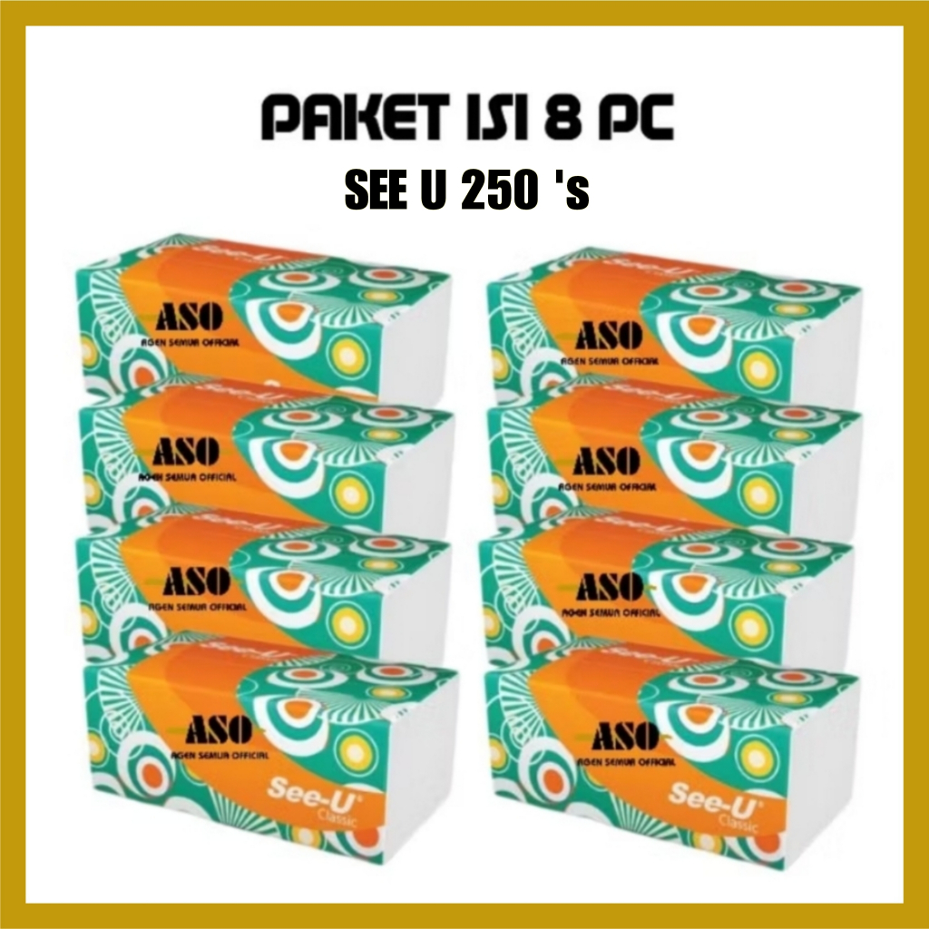 INSTANT [ PAKET ISI 8 ] Tissue Tisu SEE - U 250 sheet 2ply PROMO !!!
