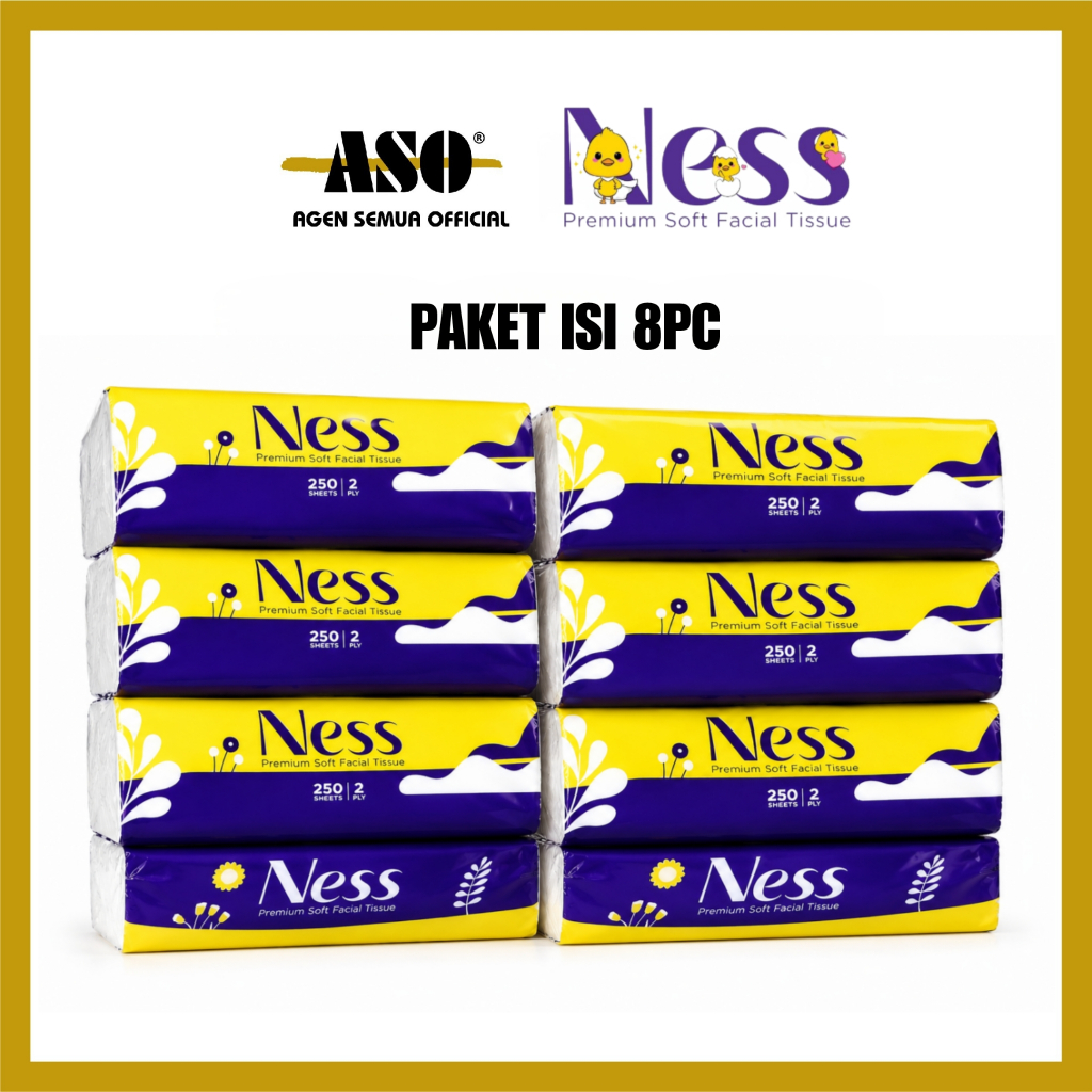 [ PAKET ISI 8 &10 ] Tisu Tissue NESS 250 sheet 500 helai 2ply Facial tisu wajah PROMO