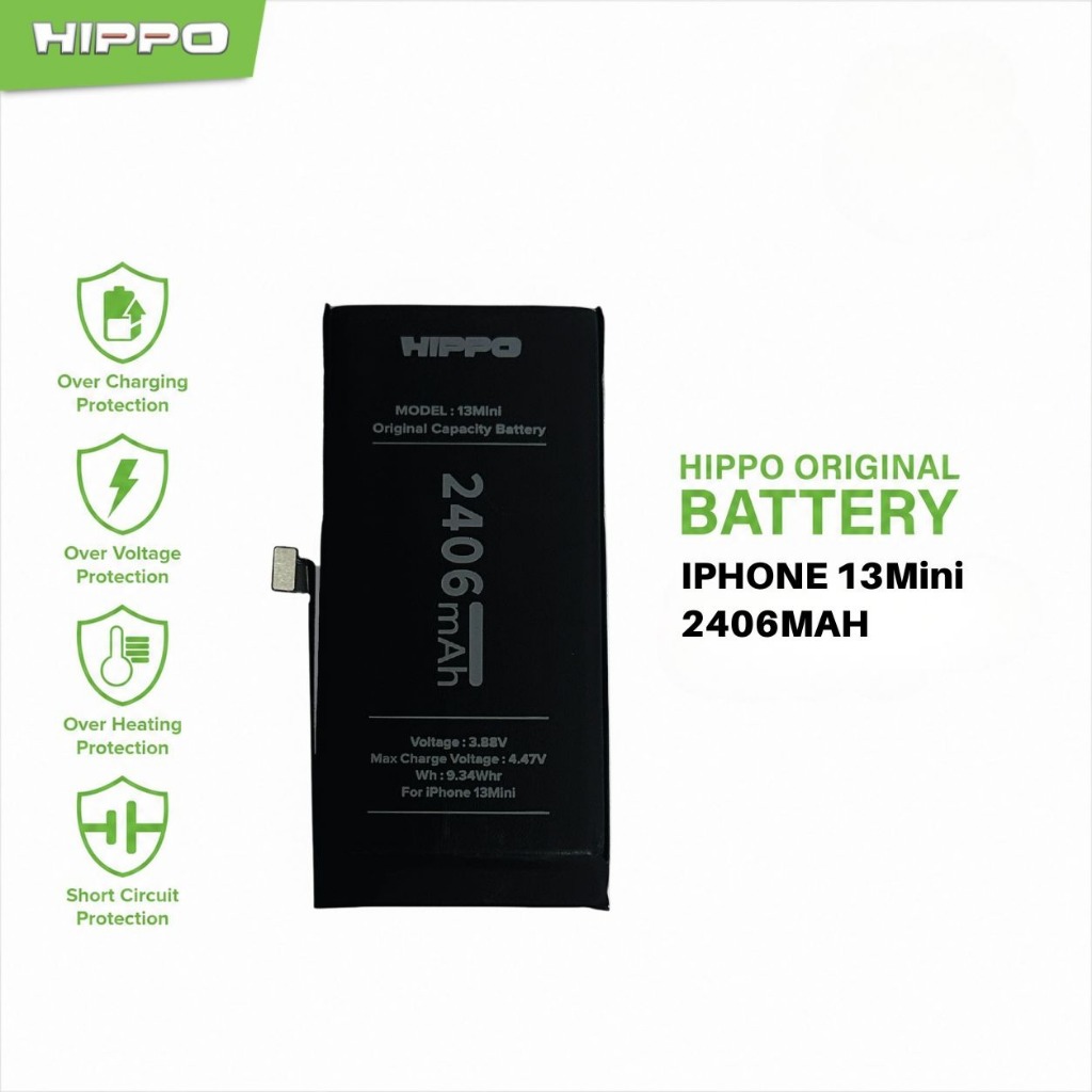 Hippo Baterai IPHONE 13 MINI 2406mAh Battery Batere Batrai Batre Original Cell Garansi resmi