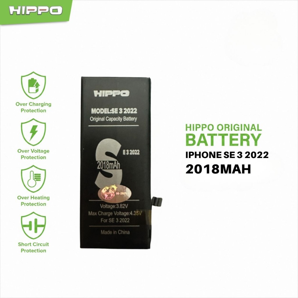 Hippo Baterai Iphone SE3 2022 2018mAh Battery Batere Batrai Batre Original Cell Garansi resmi