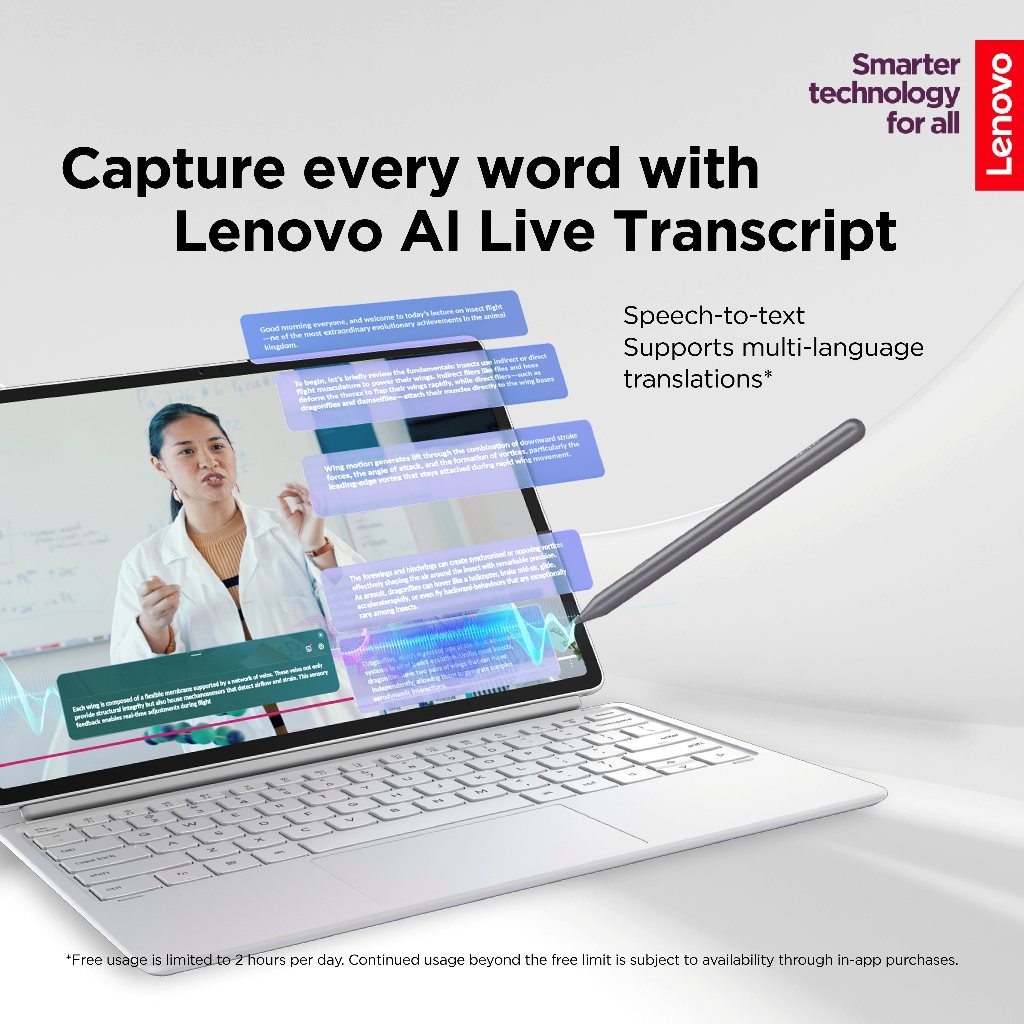 Lenovo Idea Tab Pro Gen 2 - WPS Office PC Level - Snapdragon 8s Gen 4 - 8/256GB - 13 inch 3.5K 144Hz 800 nits HBM - Android 16 - Dolby Vision - battery 10,200 mAh - 1 Year Carry InWarranty - Gambar 2