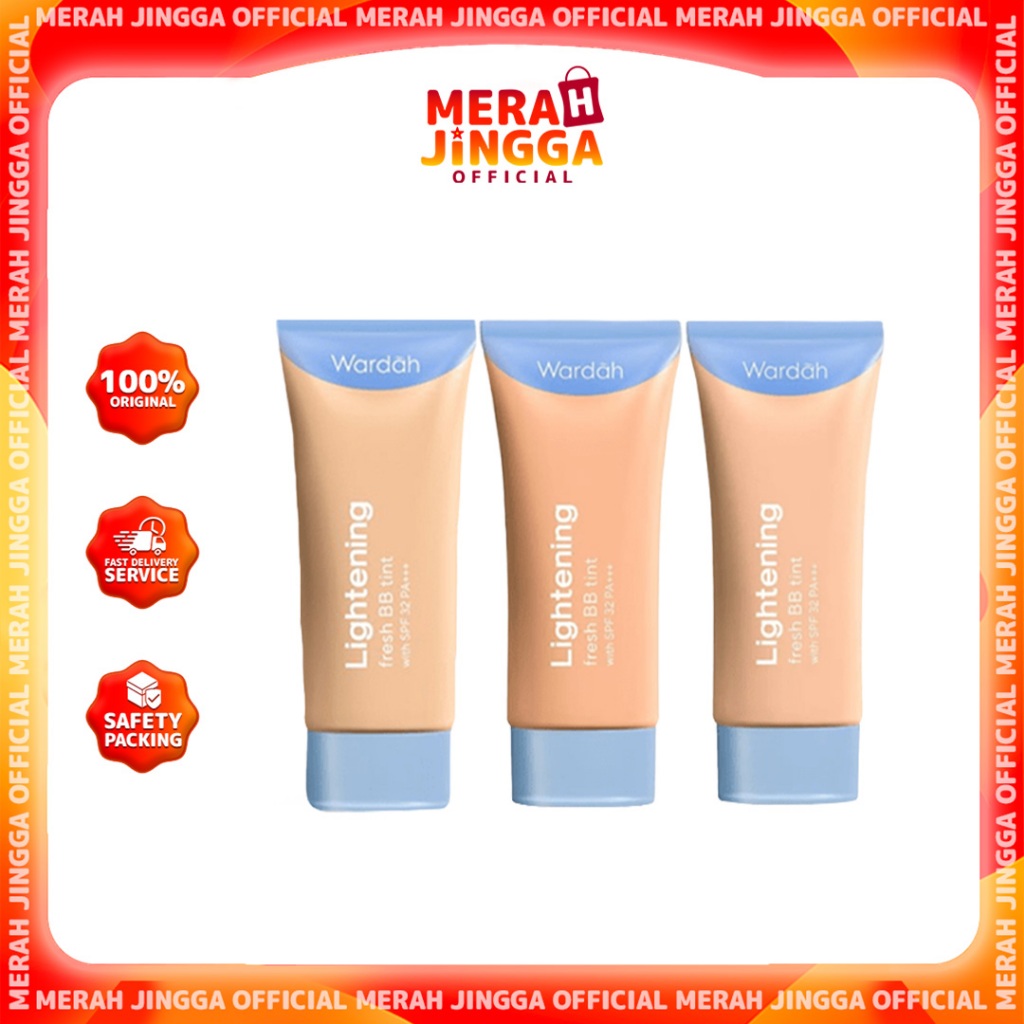 Wardah Lightening Fresh BB Tint 30ml - 15ml / Base Makeup SPF 32 PA+++ / Merah Jingga Official
