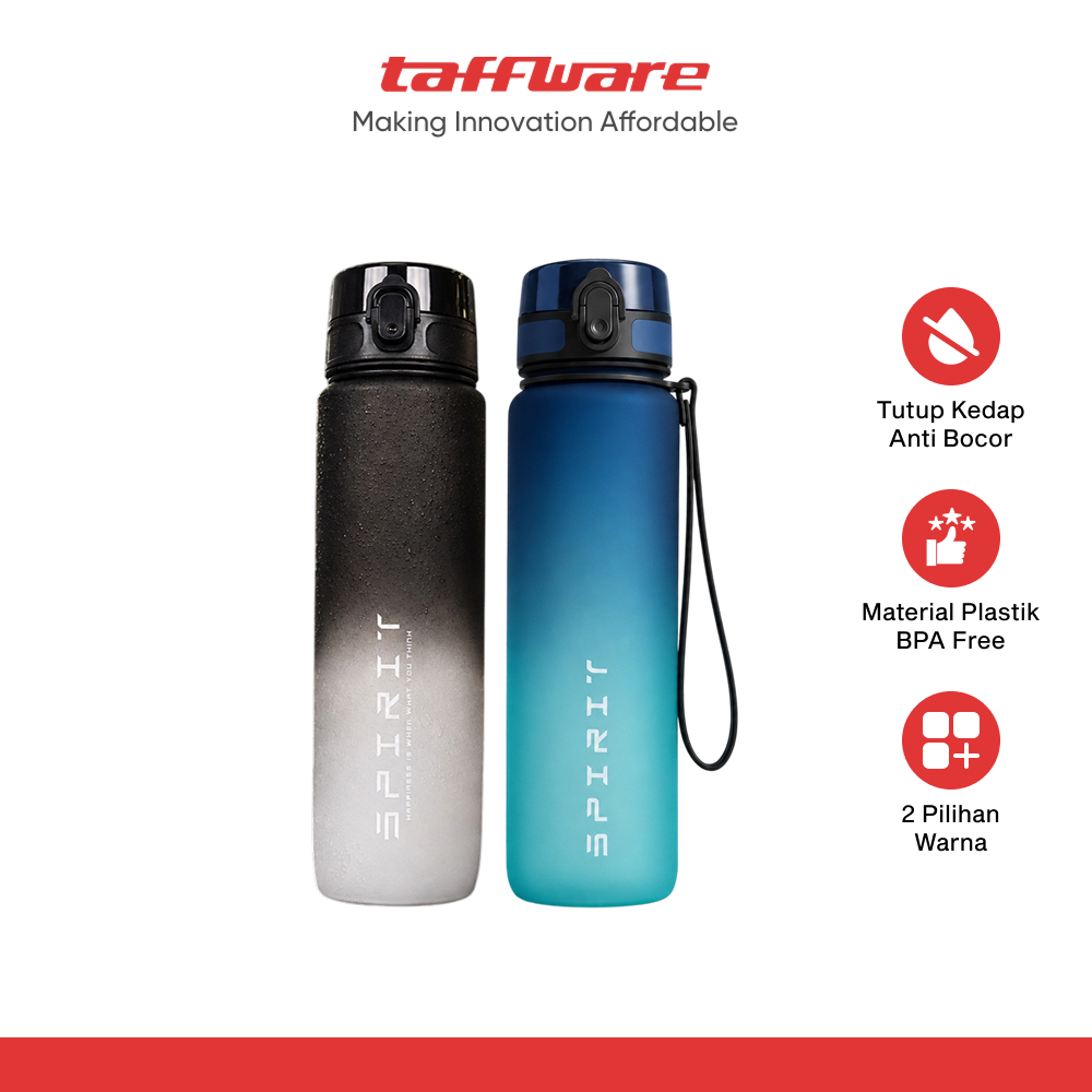 TaffSPORT Botol Minum Sport Water Frosted Bottle with Lanyard 1L - 8691