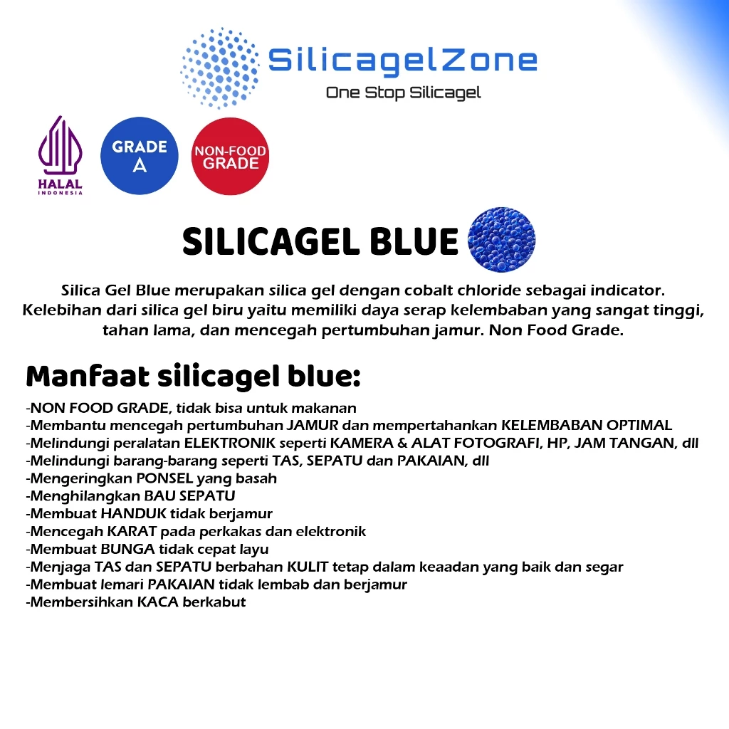 Silica Gel Blue Curah Refill 25 KG High Quality - Gambar 2