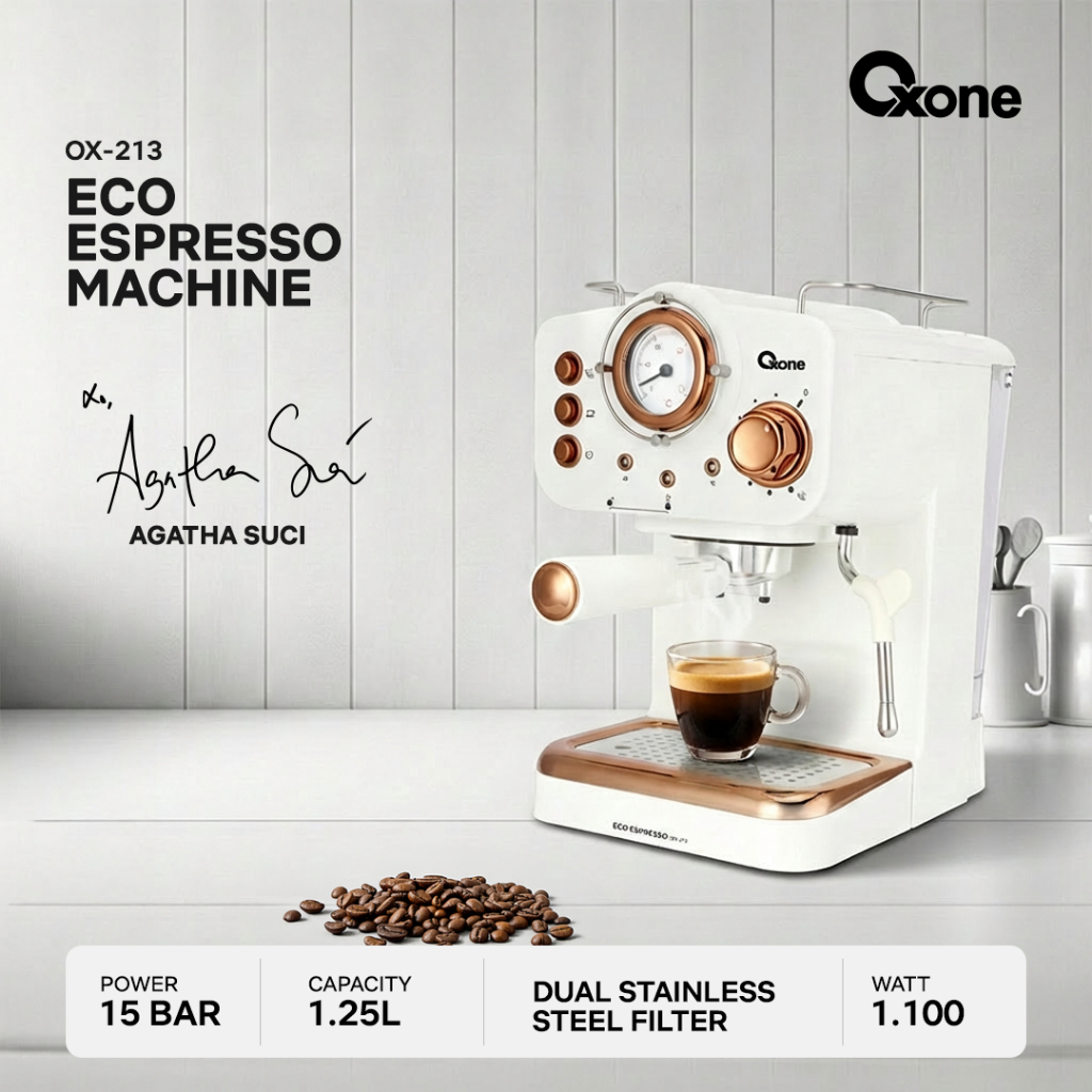 Oxone OX213 Mesin Pembuat Kopi Coffee Maker Espresso Machine Pink/Green - Gambar 2