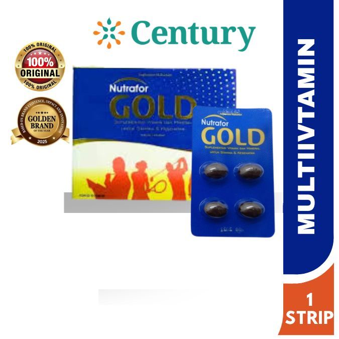 Nutrafor Gold Multi Vitamin 1 Strip isi 4 Tab / Suplemen Vitamin Dan Mineral