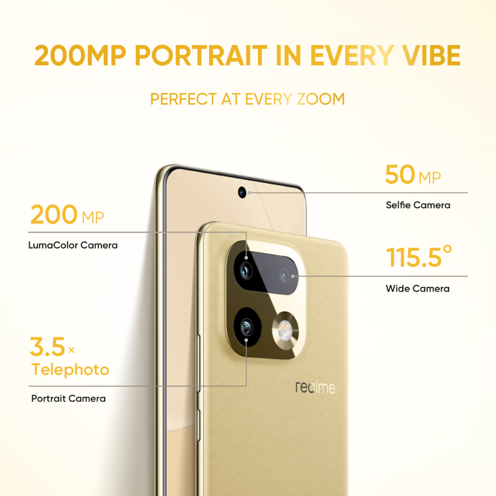 realme 16 Pro+ 12GB+14GB*|512GB (200MP LumaColor Camera | 3.5× Telephoto Portrait Camera | Snapdragon 7 Gen 4 + LPDDR5X | 7000mAh Titan Battery + 80W Ultra Charge) - Gambar 4