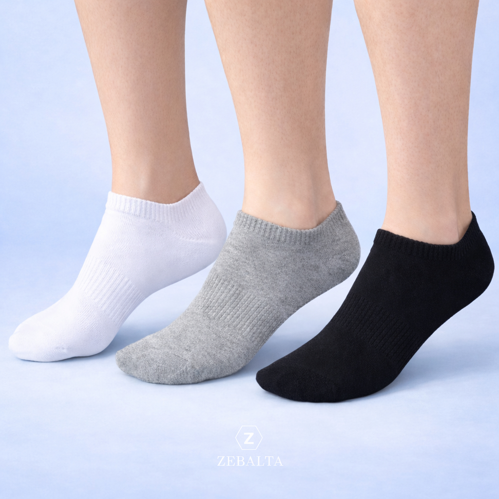 ZEBALTA - Kaos Kaki Pendek Karet Tengah Tebal Pria Wanita - Gambar 4