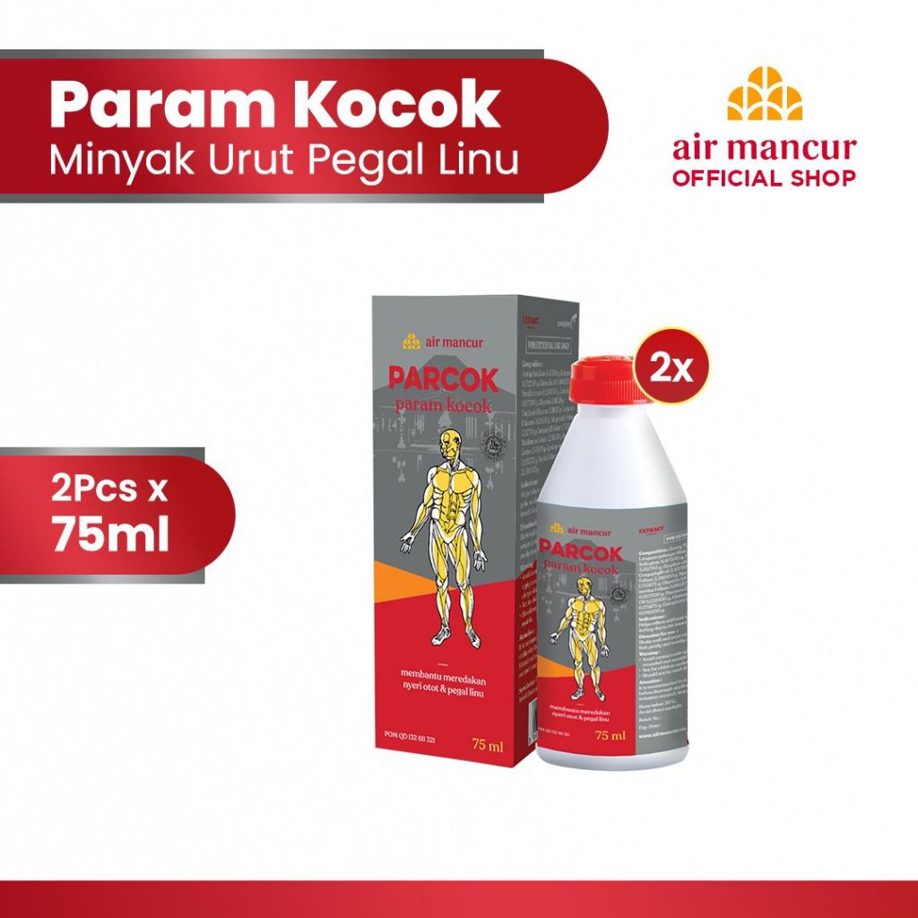 Air Mancur Param Kocok Botol 75ml (2) - Minyak Urut Pegal Linu