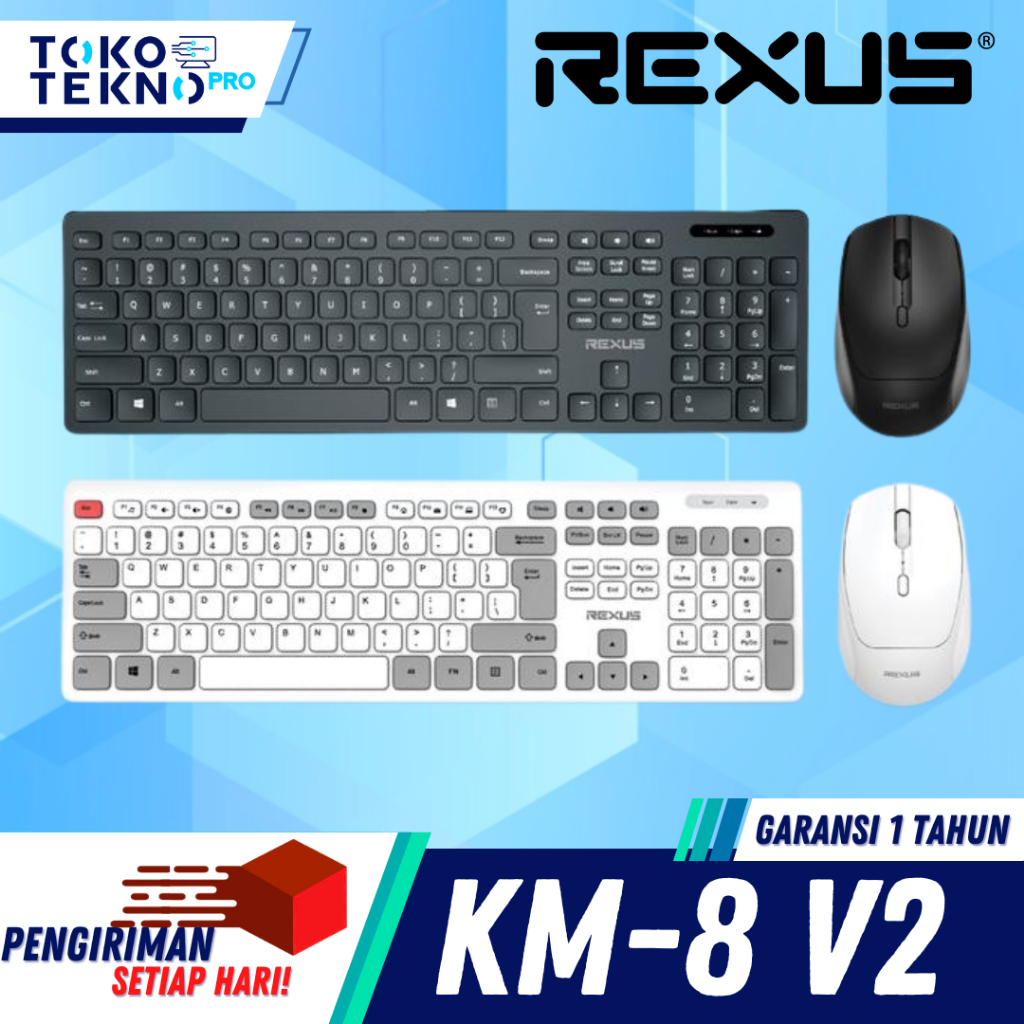 Rexus KM8 / KM-8 V2 Wireless Keyboard And Mouse Bundling Combo