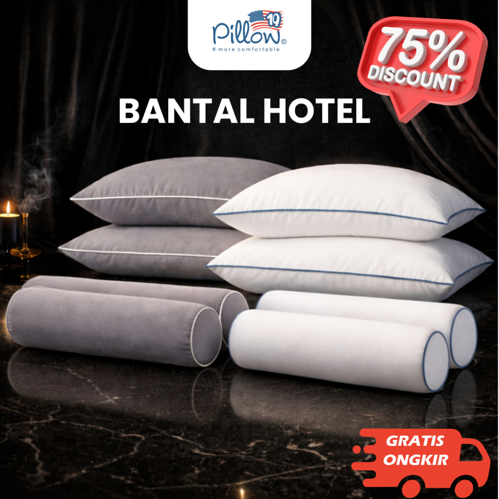 Promo Paket Bantal Guling Tidur Hotel 109 Pillow Lite Medium Jumbo / Bantal Hotel Empuk Lembut Anti Kempes Isi Silikon Grade A - Gambar 2