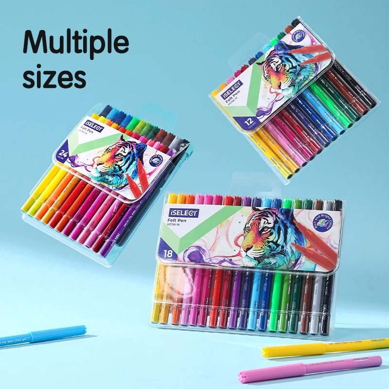 Deli I-Select Spidol Warna 12 Warna / Felt pen 24 Warna Cerah UC150 - Gambar 3