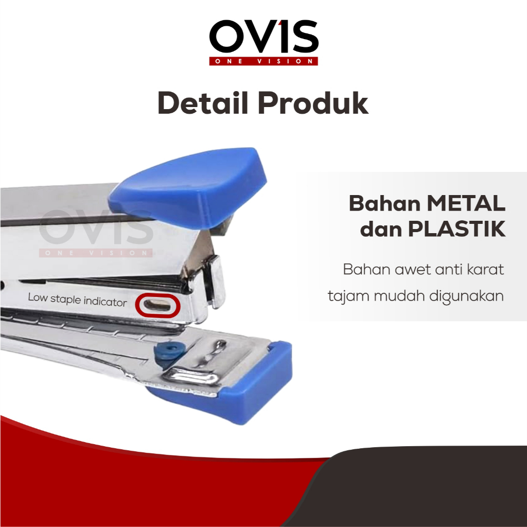 Stapler Staples Hekter Jepretan Jegrekan Besi Peralatan Kantor 10 Sheets Anti Karat - Gambar 3