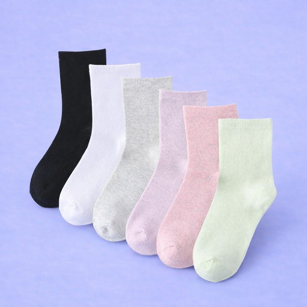 ZEBALTA - [Paket 12 Pasang] Kaos Kaki Leadis Polos Warna Random - Gambar 3
