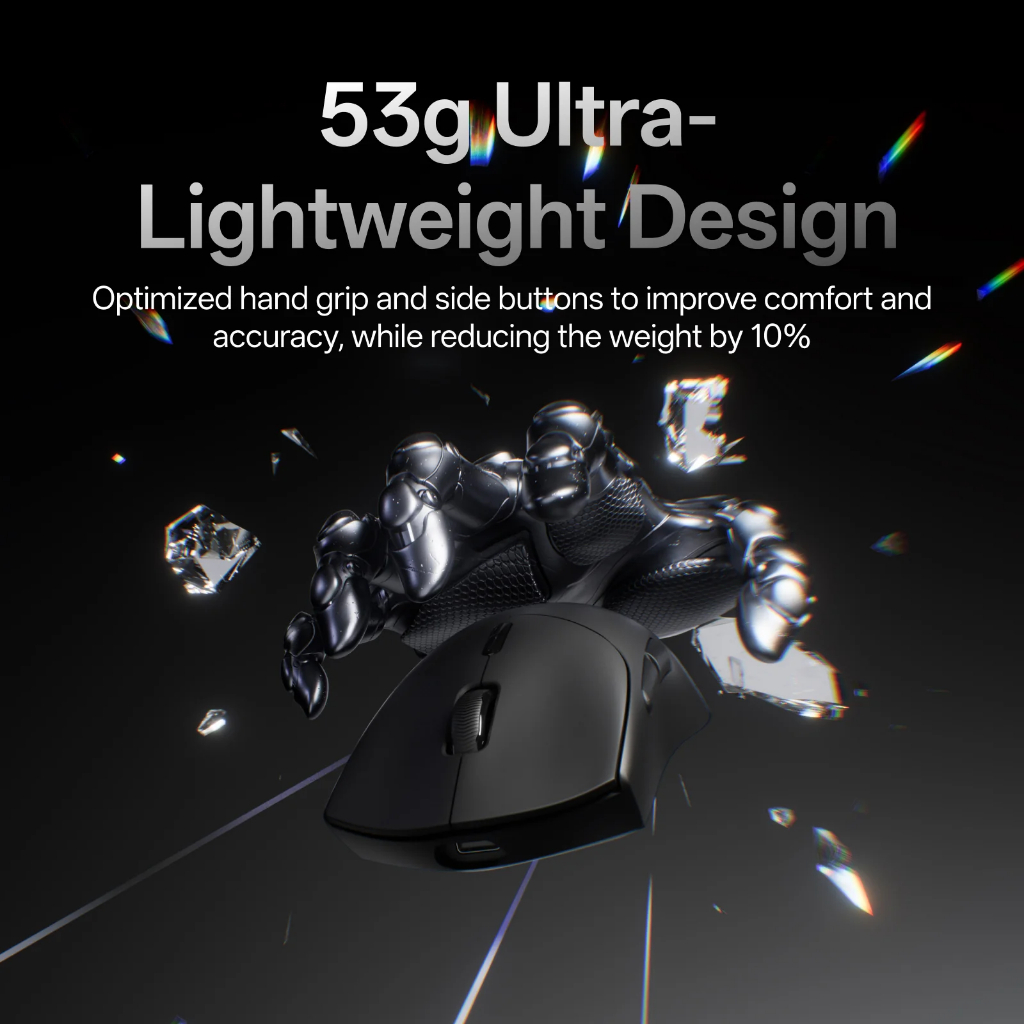 Rapoo VT-7/VT7 MAX Gen-2 Mouse Wireless Gaming Lightweight 53g 8K Polling Rate PAW3950 - Gambar 3