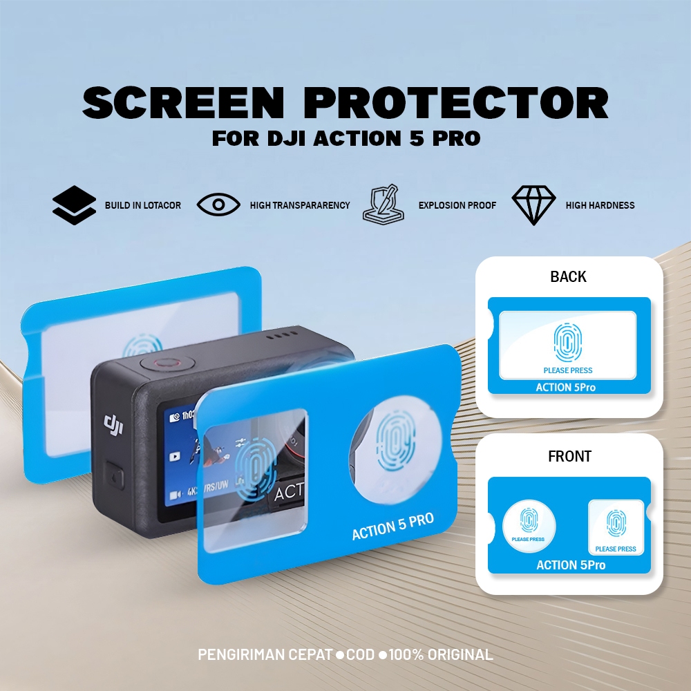 MATEI Tempered Glass for DJI Action 4/5 Pro AR Lens Screen Protector 9H Anti-Reflection Film anti Gores dan Pelindung Layar