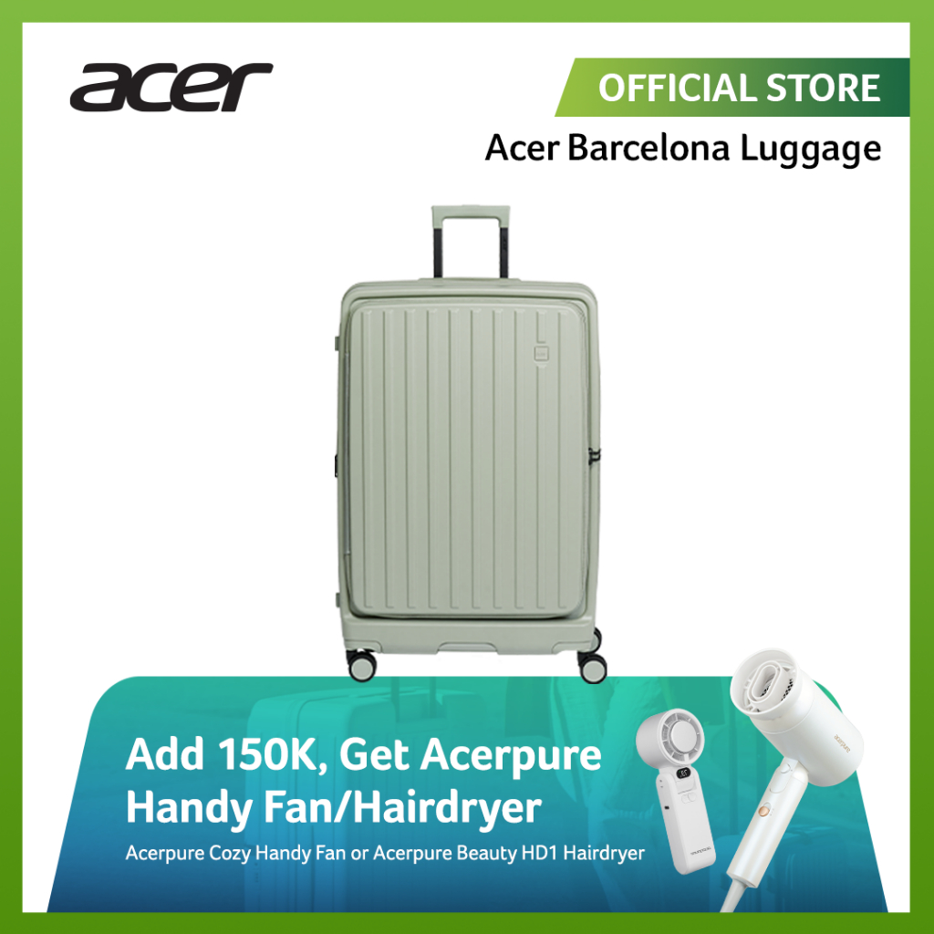 Acer Koper Polyethylene Barcelona Carry-on Luggage - Sage Green - Gambar 2