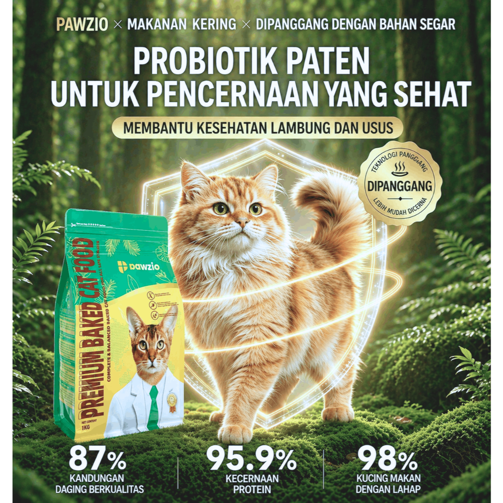 PAWZIO TRIAL Premium Baked Catfood 100 GR // Complete & Balanced Baked CatFood For All Life Stages - Gambar 2
